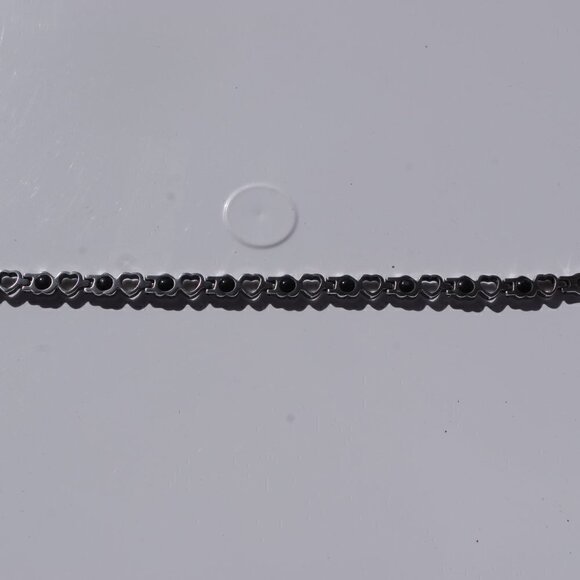 Women`s silver tone heart stainless steel bracelet - Picture 2 of 5